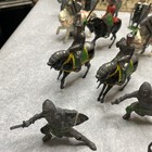 Lot Of  19 Vintage Britains Lead Toy Soldiers And Medieval Knights On Horses Box