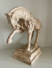 Vtg Chinese Tang Dynasty Style War Horse Figure 10    Heavy Resin Shelf Styling