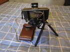 Vintage Vario Reporter Folding Camera W  Case   Susis Telescoping Tripod Germany
