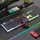 Wired Gaming Keyboard And Mouse Set Rgb Led Rainbow Backlit For Computer Desktop
