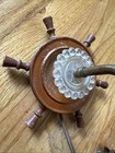 Antique Nautical Wooden Ship Wheel Wall Sconce Light no Shade