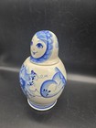 Vintage Russian Gzhel Russian Doll Hand Painted Porcelain Vodka Decanter