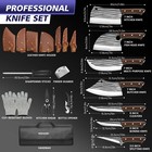 14pcs Handmade Hand Forged Damascus Steel Chef Knife Set Kitchen Knives Butcher