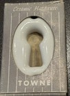 Vintage Nos Ceramic Escutcheon Keyhole Key Hole Cover In Original Box 