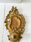 Antique Victorian Ornate Brass Match Holder   Striker Wall Plate Rococo Style