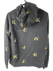 Nike Hoodie Kids Size Xl Black Gold All Over Print Hooded Sweater Retro Hip Hop