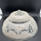 Vtg Art Deco Semi Flush Mount Pink Glass Ceiling Light Fixture Grapes 20s 30 40s
