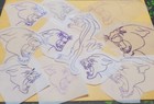 1970-1980s Acetate Stencil Panthers Used By Red s Tattoo Studio From Flash Lot 3