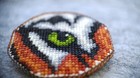 Handmade Cross-stitch Brooch   tiger 