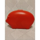 Vintage Red Plastic Piggy Bank Blow Mold Mid Century Retro Coin Bank