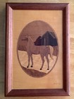 Jeff Nelson Wood Inlay Horse Marquetry Hudson River Art Barn Frame 6 75 X9 75 In