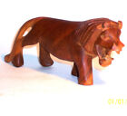 Old Lion Hand Carved Solid Wood Art Sculpture Statue Figurine Vintage Antique 7 