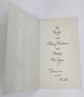 Vintage Mid Century Christmas Greeting Card Used Norcross Green Blue Candles
