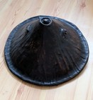 Vintage Africa Ethiopian Tribal Shield Hide Leather Wood Warrior Shield Handmade