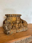 Antique Wooden Column Base Garden Stool   French Colonial Hand-carved