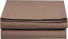 Microfiber Flat Sheet Full Size Luxury Soft Wrinkle Free Stain Resistant Taupe