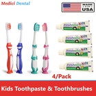 Premium Child Toothbrush 27t Extra Soft With Kids Toothpaste  Bubblegum  4 pack