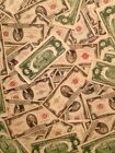 1928-1963 Two Dollar Note Red Seal    2 Bill G  Au Old Paper Estate Lot Currency