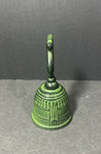 Vtg Buddhist Japanese Medication Cast Iron Green Dinner Bell