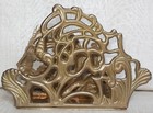 Vintage 1980s Brass Ornate Rococo Letter Or Napkin Holder Art Nouveau