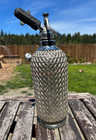 Vintage 1930-50 s London Sparklets Seltzer Glass wire-mesh Soda Siphon Bottle