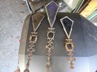 3 Antique Vintage Weather Vane Parts With Stained Glass