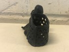 Antique Chinese Or Japanese Bronze Child Playing Instrument Censer Match Holder