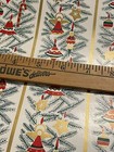 Vtg Christmas Wrapping Paper Gift Wrap Gold Stripe Ornament Angel Bell Star Nos