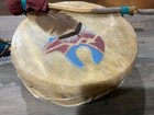 Vintage Native American Hand Made Drum 10   x4    Nice Details 