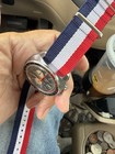 Vintage 1960   s Sicura Breitling Chronograph Watch Pepsi Bezel Runs Needs Service