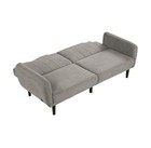 Contemporary Converts To Bed Gray 1pc Futon Sofa Channeled Tufted Back Soft Trac