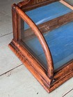 Small Jones Hill Co Curved Glass Oak Counter Display Case Country Store Antique