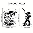 1set 2pcs Fishing Theme Pet Hollow Out Drawing Painting Stencils With 1pc Art