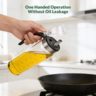 Oil Dispenser Bottle Glass 500ml Set Of 2 Non-drip Spout Kitchen Cooking