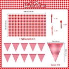 Gingham Red And White Party Supplies Disposable Paper Plates Napkins Cups Knives