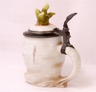 Antique German Porcelain Character Beer Stein Sad Radish By Schierholz Dat 1900