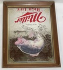 Miller High Life Largemouth Bass Bar Beer Mirror Vintage Sign Wisconsin