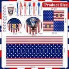 105pcs 4th Of July 250 Years Of Freedom Tableware Set  Patriotic Usa 1776-2026 A