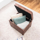 Joveco Leather Storage Ottoman  24  Rectangle Tufted Square Upholstered Bench  F