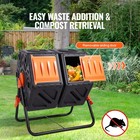 Compost Bin 37 18 5 43gal Dual-chamber Composter Tumbler Rotating Sliding Garden