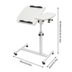 Adjustable Rolling Desk Mobile Portable Laptop Stand Cart Small Sit Standing