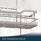 Over The Door Shower Caddy - 3 Tier Shower Organizer Hanging With Soap Holder   