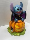 Stitch Halloween Vampire On Pumpkin Cookie Jar Disney 2006 Rare Le Nib