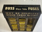 Vintage Buss Fuse Glass Tube Display Rack  With A Lot Of Fuses  Original No Rust