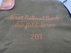 Vtg 207 First National Bank Fairfield Iowa   Zipper Money Bag With Lock   No Key