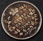 1906 Canada Five Cents Silver Coin 