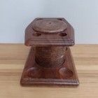 Vintage Fairfax Usa Wooden 4 Pipe Rack Stand W  Tobacco Humidor