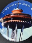 Seattle Space Needle Souvenir Button Pin Living The View Since 62 Vintage Style