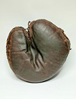 Early Original Leather Baseball Catchers Buckle Mitt Glove Reach Draper Maynard