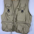 Vintage Columbia Pfg Fishing Vest Mens L xl Beige Utility Outdoors